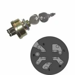 GLOBAL GARDEN PRODUCT 118450065/1 - Contacteur à Clé Pour Tondeuse Autoportée GGP / Castelgarden / AYP