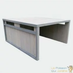 LE POISSON QUI JARDINE.FR Cabane, Carport Ou Garage, Pour Robot Tondeuse. En Bois, Gris