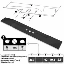 ELEM GARDEN TECHNIC Lame Pour Tondeuse TDE1537P -Tondeuse Boutique 12679999 2