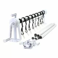 WILTEC Enrouleur Télescopique Pour Bâche De Piscine Et Couverture Solaire 1-6 M Clip 8 Sangles De Fixation
