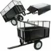 WILTEC Remorque Basculante 114x76x30cm Avec Grille Et Parois Amovibles Dispositif D'attelage Universel -Tondeuse Boutique 1888150 1