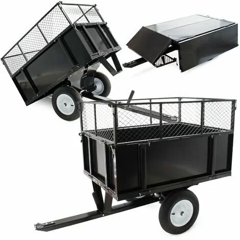 WILTEC Remorque Basculante 114x76x30cm Avec Grille Et Parois Amovibles Dispositif D'attelage Universel 3 WILTEC Remorque Basculante 114x76x30cm Avec Grille Et Parois Amovibles Dispositif D'attelage Universel
