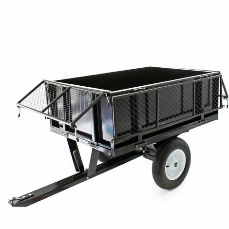 WILTEC Remorque Basculante 114x76x30cm Avec Grille Et Parois Amovibles Dispositif D'attelage Universel 5 WILTEC Remorque Basculante 114x76x30cm Avec Grille Et Parois Amovibles Dispositif D'attelage Universel – Image 3
