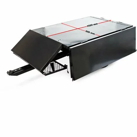 WILTEC Remorque Basculante 114x76x30cm Avec Grille Et Parois Amovibles Dispositif D'attelage Universel 6 WILTEC Remorque Basculante 114x76x30cm Avec Grille Et Parois Amovibles Dispositif D'attelage Universel – Image 4