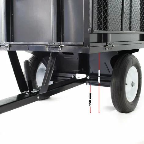 WILTEC Remorque Basculante 114x76x30cm Avec Grille Et Parois Amovibles Dispositif D'attelage Universel 7 WILTEC Remorque Basculante 114x76x30cm Avec Grille Et Parois Amovibles Dispositif D'attelage Universel – Image 5