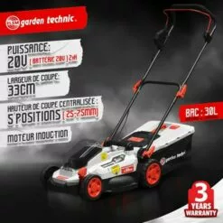 ELEM GARDEN TECHNIC Tondeuse Rechargeable 20V 33 Cm -ElemGardenTechnic -Tondeuse Boutique 30385510 2