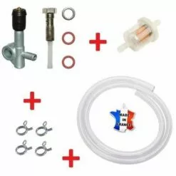 CYCLINGCOLORS Kit Essence Universel : Robinet à Tirette MBK 88 + Durite + Filtre + Collier Mobylette