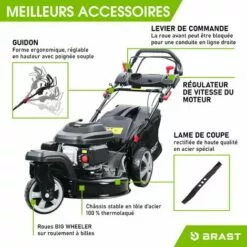 Tondeuse Thermique Autotractée 3 Roues 360° TRIKE 224cc 7cv 53cm 60 L Acier Propulsion Arrière De La Marque Française GT - TRIKE De BRAST -Tondeuse Boutique 32041799 5