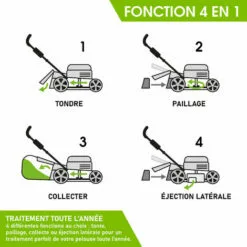 Tondeuse Thermique Tractée 53cm 224cc 2.800 Trs/min 7cv Moteur De Marque 4 Temps 60l Réglage Central 30-80mm, Capot En Tôle En Acier, 4 En 1 - 21224 POWER De Brast -Tondeuse Boutique 32162606 4