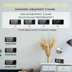 ABCRITAL Réveil Numérique Led, Réveil Numérique Horloge De Bureau Miroir Réveil De Voyage Rechargeable Usb Avec 2 Alarmes/Snooze/Température -Tondeuse Boutique 36352445 3