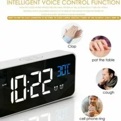 ABCRITAL Réveil Numérique Led, Réveil Numérique Horloge De Bureau Miroir Réveil De Voyage Rechargeable Usb Avec 2 Alarmes/Snooze/Température -Tondeuse Boutique 36352445 5
