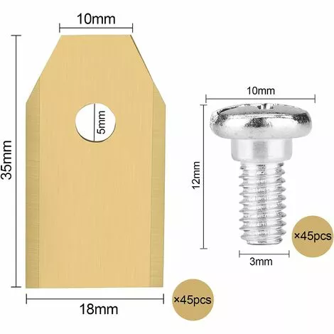 AIDUCHO Couteau Lame Titane 45pièces, Lame Robot Tondeuse à Gazon Avec Vis, Convient Aux Lames Tondeuse Robot De Différentes Marques Et Modèles, Pièces Et Accessoires Tondeuses à Gazon. 4 AIDUCHO Couteau Lame Titane 45pièces, Lame Robot Tondeuse à Gazon Avec Vis, Convient Aux Lames Tondeuse Robot De Différentes Marques Et Modèles, Pièces Et Accessoires Tondeuses à Gazon. – Image 2