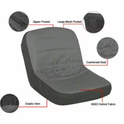 ASUPERMALL Housse De Siege De Tondeuse A Gazon Housse De Siege De Tracteur Heavy Duty Rembourre 600D Oxford Material Gris, Gris -Tondeuse Boutique 37236067 5