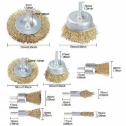 THSINDE Ensemble De Brosses Métalliques, Brosses De Roue Et De Coupe En Laiton Avec Tige, Brosses De Ponçage Pour Diverses Perceuses, Parfaites Pour éliminer La Rouille, La Corrosion, La Peinture Pour Les Outils électriques, De Jardin Et à Main (paquet De 9) -Tondeuse Boutique 42180322 4