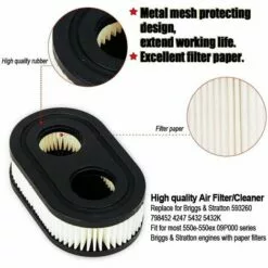 2pcs Cartouche De Nettoyage De Filtre à Air Compatible ，Betterlife Avec Briggs&Stratton 798452 593260 4247 5432 5432K Stens102-851 Moteur Lawnmower -Tondeuse Boutique 48880898 3