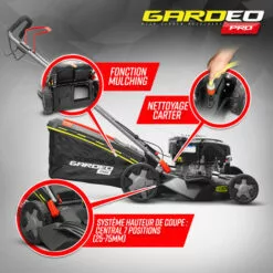 GARDEOPRO Tondeuse Thermique Tractée 161CC Avec Moteur Briggs And Stratton, Mulching Et éjection Latérale - Gardeo Pro 9 GARDEOPRO Tondeuse Thermique Tractée 161CC Avec Moteur Briggs And Stratton, Mulching Et éjection Latérale - Gardeo Pro -Tondeuse Boutique 50921873 3