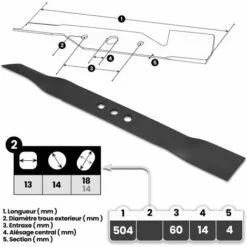GARDEO PRO Lame De Rechange Pour Tondeuse Thermique 51cm -Tondeuse Boutique 51372129 2