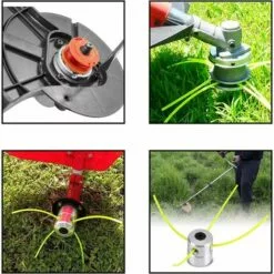 LITZEE 2PCS Tête De Débroussailleuse Aluminium Fils Tête Coupe-bordure Universelle Avec Tête Fil Nylon Pour Accessoires De Tondeuse à Gazon -Tondeuse Boutique 51553783 5