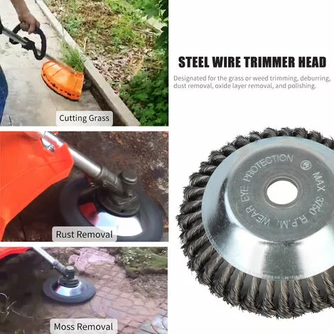 LIFCAUSAL Tête De Coupe Débroussailleuse Tête De Tondeuse à Gazon D'extérieur Tête De Rasoir En Fil D'acier Accessoires De Tête De Coupe Outil De Mangeur D'herbe Remplacement Extra Résistant Pour Meuleuses D'angle De Peinture Antirouille 6 LIFCAUSAL Tête De Coupe Débroussailleuse Tête De Tondeuse à Gazon D'extérieur Tête De Rasoir En Fil D'acier Accessoires De Tête De Coupe Outil De Mangeur D'herbe Remplacement Extra Résistant Pour Meuleuses D'angle De Peinture Antirouille – Image 4