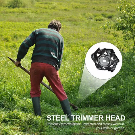 LIFCAUSAL Tête De Coupe Lame De Coupe Tête De Tondeuse à Gazon D'extérieur Tête De Rasoir En Acier Accessoires D'affûtage De Tête Outil De Mangeur D'herbe Remplacement Très Résistant 7 LIFCAUSAL Tête De Coupe Lame De Coupe Tête De Tondeuse à Gazon D'extérieur Tête De Rasoir En Acier Accessoires D'affûtage De Tête Outil De Mangeur D'herbe Remplacement Très Résistant – Image 5