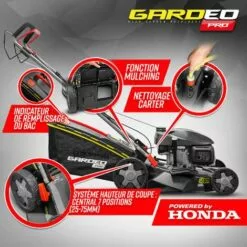 GARDEOPRO Tondeuse Thermique Tractée 167CC Avec Moteur Honda, Mulching Et éjection Latérale - Gardeo Pro -Tondeuse Boutique 52963792 3