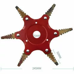 QERSTA Lame De Tondeuse à Gazon En Dents De Scie, Tête De Tonte à Six Lames, Accessoires De Désherbage Agricole 0,5 Lame Noire à Corps Rouge -Tondeuse Boutique 53259516 3