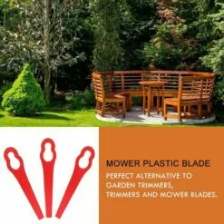 HKLFFJA 100 Pièces Jardin Pelouse Tondeuse Plastique Accessoires De Tondeuse à Gazon Lames En Plastique Couteau De Rechange En Plastique Pour FRT18A FRT18A1 ART46155 FRT20A1 Accessoires -Tondeuse Boutique 53555508 4