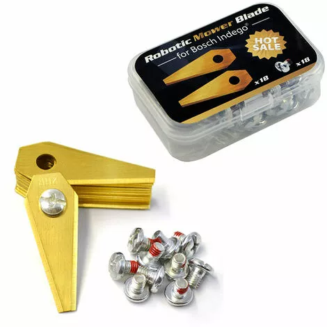 THSINDE Lame De Rechange En Titane Pour Tondeuse Bosch Indego, Lot De 18 Lame De Tondeuse à Gazon, Faucheuses à Gazon Accessoires Avec Vis 3 THSINDE Lame De Rechange En Titane Pour Tondeuse Bosch Indego, Lot De 18 Lame De Tondeuse à Gazon, Faucheuses à Gazon Accessoires Avec Vis