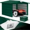 KESSER® Toit à Deux versants De Garage Pour Tondeuse | Toiture | Carport | Abri En Métal Pour Tondeuse à Gazon, Robot à Gazon, Tondeuse Automatique De Jardin | Résistant Aux Intempéries | Garage Pour Tondeuse Robot Avec Matériel De Montage, Vert