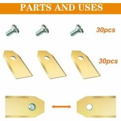 REGALI 30 X Lames De Rechange En Titane Pour Tous Les Tondeuses De Jardin Automower Husqvarna/Gardena/Yard Force/Automower, Robuste ( 0.75 Mm) Avec Vis 10 REGALI 30 X Lames De Rechange En Titane Pour Tous Les Tondeuses De Jardin Automower Husqvarna/Gardena/Yard Force/Automower, Robuste ( 0.75 Mm) Avec Vis -Tondeuse Boutique 54959930 4