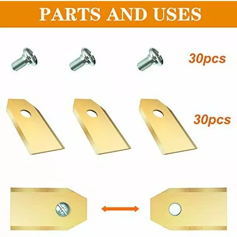 Lames De Rechange HOMEALEXA 30 X En Titane Pour Tous Les Tondeuses De Jardin Automower Husqvarna/Gardena/Yard Force/Automower Robuste (3.1 G / 0.75 Mm) Avec Vis 6 Lames De Rechange HOMEALEXA 30 X En Titane Pour Tous Les Tondeuses De Jardin Automower Husqvarna/Gardena/Yard Force/Automower Robuste (3.1 G / 0.75 Mm) Avec Vis – Image 4