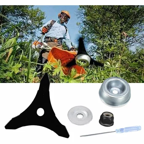 SUPERMARKET 3T Lame De Débroussailleuse Avec Kit D'entretien D'accessoire D'adaptateur De Lame De Tondeuse à Gazon De Machine De Jardinage Pour Mauvaises Herbes Fraîches Et Tondeuse,Superma,noir,1 Jeu De 5 Pièces 7 SUPERMARKET 3T Lame De Débroussailleuse Avec Kit D'entretien D'accessoire D'adaptateur De Lame De Tondeuse à Gazon De Machine De Jardinage Pour Mauvaises Herbes Fraîches Et Tondeuse,Superma,noir,1 Jeu De 5 Pièces – Image 5