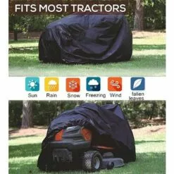 SUPERMARKET Housse De Protection Imperméable Pour Tondeuse à Gazon - Protection UV - Pour Tracteur De Jardin Autoportée - XS (137,2 X 66 X 89,9 Cm),Superma,noie,210D -Tondeuse Boutique 55490072 5