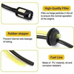 SUPERMARKET Kit De Filtre à Essence Universel Joint Tuyau D'Essence Universel De Rechange Pour Débroussailleuse Tondeuse À Gazon Tronconneuse Taille-Haie Élagueur,Superma,noir,4 Pièces -Tondeuse Boutique 55568268 3