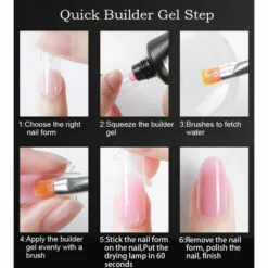 LIFCAUSAL 14 Pièces Poly Nail Gel Extension Kit Nail Gel UV LED Nail Lampe Faux Ongles Gel Vernis À Ongles Ensemble Avec Nail Art Manucure Outil Ensemble -Tondeuse Boutique 55635119 4