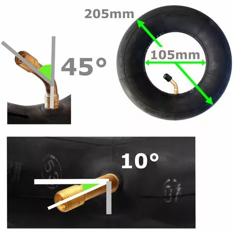 CYCLINGCOLORS Chambre à Air 8 1/2x2" 8.5x2" (ETRTO 50-120) 225x55 Valve Coudée 45° Schrader Universelle 5 CYCLINGCOLORS Chambre à Air 8 1/2x2" 8.5x2" (ETRTO 50-120) 225x55 Valve Coudée 45° Schrader Universelle – Image 3