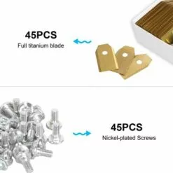 TINOR 45 Pièces Lames Tondeuse En Titane, Lame Robot Tondeuse Pour Husqvarn/Automower/Yardforce/Gardena Avec Vis, Lames De Rechange Pour Modèles 105, 310, 315, 320, 420, 430x, R40i -Tondeuse Boutique 56198330 5