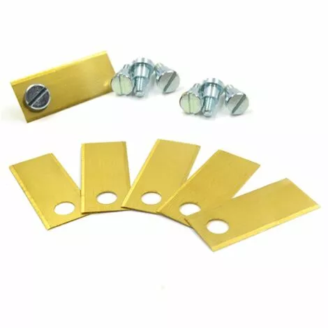 IRISFR 30 Lame De Rechange Qualité-Lames Compatible Avec Belrobotic Bigmow 0,5mm + Vis,lames De Tondeuse à Gazon,or,Lilaris 3 IRISFR 30 Lame De Rechange Qualité-Lames Compatible Avec Belrobotic Bigmow 0,5mm + Vis,lames De Tondeuse à Gazon,or,Lilaris