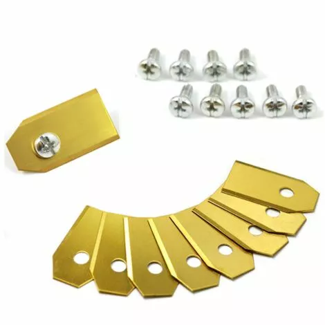 IRISFR 45 Couteaux En Titane Lames De 0,75 Mm Avec 9 Vis Compatibles Avec La Tondeuse Robot Husqvarna Automower Gardena 105 310 315 320 420 430x R40i Et Autres (durable)or,Lilaris 3 IRISFR 45 Couteaux En Titane Lames De 0,75 Mm Avec 9 Vis Compatibles Avec La Tondeuse Robot Husqvarna Automower Gardena 105 310 315 320 420 430x R40i Et Autres (durable)or,Lilaris