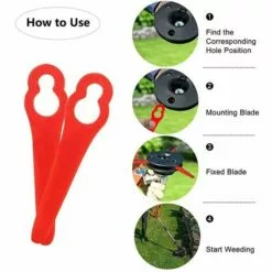 HKLFFJA 120pcs Lames En Plastique De Rechange Pour Coupe Bordure Lame De Tondeuse à Gazon Lames Pour Débroussailleuse Sans Fil Lames De Coupe De Remplacement Pour Jardin Pelouse (Vert) 10 HKLFFJA 120pcs Lames En Plastique De Rechange Pour Coupe Bordure Lame De Tondeuse à Gazon Lames Pour Débroussailleuse Sans Fil Lames De Coupe De Remplacement Pour Jardin Pelouse (Vert) -Tondeuse Boutique 57020433 4