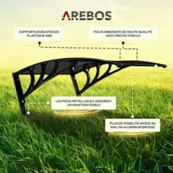 AREBOS AREBOS Garage De Tondeuse Robot | Abri Pour Robot | Taille 102 X 79 X 46 Cm | Résistant Aux Intempéries + Protection UV | Avec Pieds En Métal | Matériel De Montage Inclus Noir - Noir -Tondeuse Boutique 57050257 4