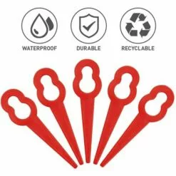 HKLFFJA Lames De Tondeuse à Gazon - 100 Pièces Lames De Tondeuse En Plastique Accessoires De Jardin Lames De Coupe Lames De Rechange Pour Tondeuse à Gazon Lame De Coupe-herbe Outils (Rouge) -Tondeuse Boutique 57121689 2