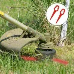 HKLFFJA Lames De Tondeuse à Gazon - 100 Pièces Lames De Tondeuse En Plastique Accessoires De Jardin Lames De Coupe Lames De Rechange Pour Tondeuse à Gazon Lame De Coupe-herbe Outils (Rouge) -Tondeuse Boutique 57121689 4