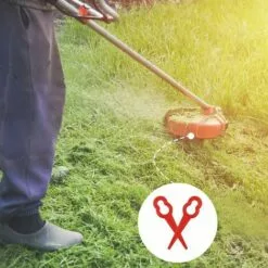 HKLFFJA Lames De Tondeuse à Gazon - 100 Pièces Lames De Tondeuse En Plastique Accessoires De Jardin Lames De Coupe Lames De Rechange Pour Tondeuse à Gazon Lame De Coupe-herbe Outils (Rouge) -Tondeuse Boutique 57121689 5