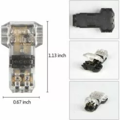 FLYME 12Pcs Connecteurs De Câble En T, 12V Etanches Connecteur De Fil Electrique à 2 Broches Connecteur Basse Tension Pour Connexion Electrique Temporaire / Audio / Vidéo / Eclairage -Tondeuse Boutique 57355370 3