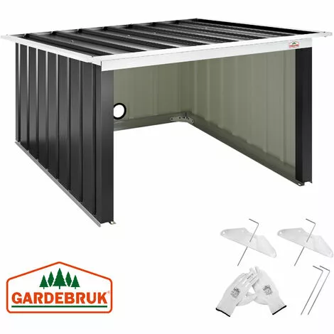 GARDEBRUK Garage Robot Tondeuse Métal Résistant Intempéries 4 Piquets De Terre Herbe Tonte Pultdach Anthrazit (de) 4 GARDEBRUK Garage Robot Tondeuse Métal Résistant Intempéries 4 Piquets De Terre Herbe Tonte Pultdach Anthrazit (de) – Image 2