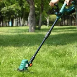 FIXKIT Coupe Bordure Sans Fil, Charge Rapide 1H, Batterie Li-V 20V, Cercle De Coupe De 230 Mm, Poignée Réglable,Débroussailleuse Angle De Réglage De 180 °, 10 Lames En Plastique -Tondeuse Boutique 58088900 5