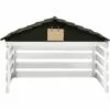 INLIFE Garage De Tondeuse à Gazon Noir Et Blanc 78x74x54 Cm Sapin -Tondeuse Boutique 58276083 1
