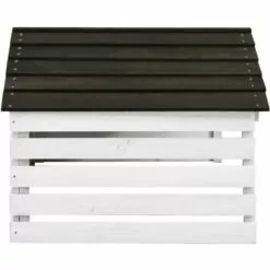 INLIFE Garage De Tondeuse à Gazon Noir Et Blanc 78x74x54 Cm Sapin -Tondeuse Boutique 58276083 3