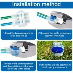 TINOR 20 Pièces Connecteurs De Câble Remplis Des Résines Connecteur Etanche 3 Trous Avec Pince Auto-Dénudante ABS Isolé Pour Les Tondeuses à Gazon Robotisées D'Extérieur, Les Jardins -Tondeuse Boutique 58345599 4